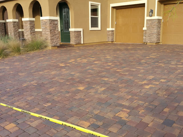 Model home driveway after sealing
