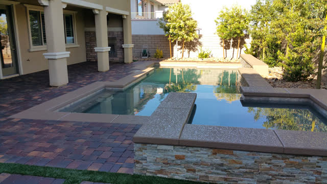 Paver pool area and coping, sealed