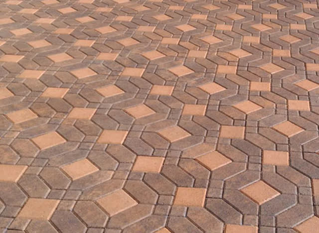 Sealed geometric-pattern pavers