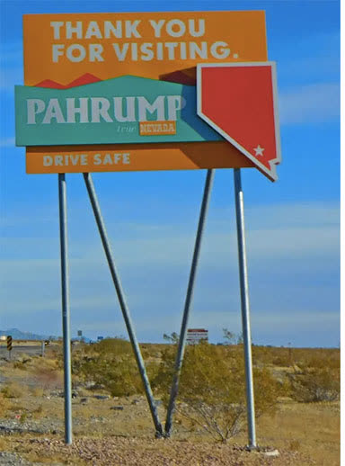 Pahrump, Nevada welcome sign