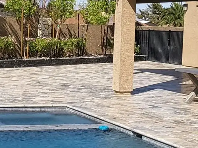 Travertine pool deck