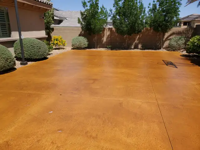 Stained concrete patio