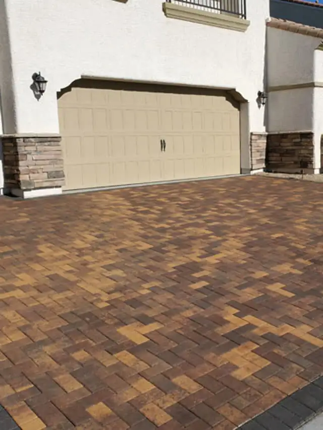 Sealed herringbone driveway