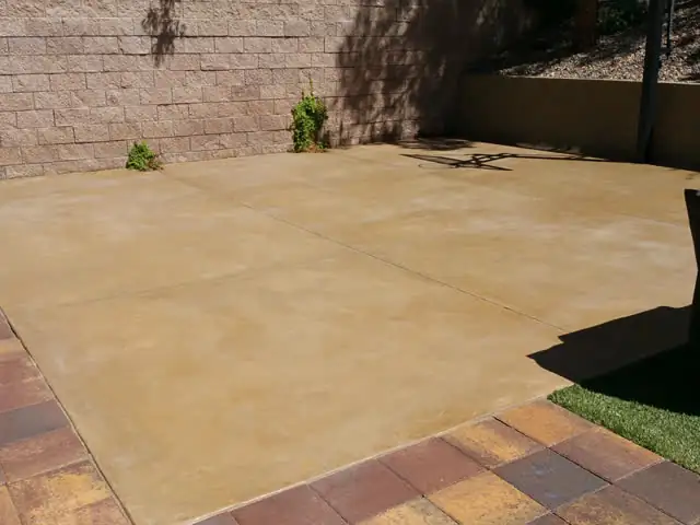 Color-stained concrete sport court, sealed
